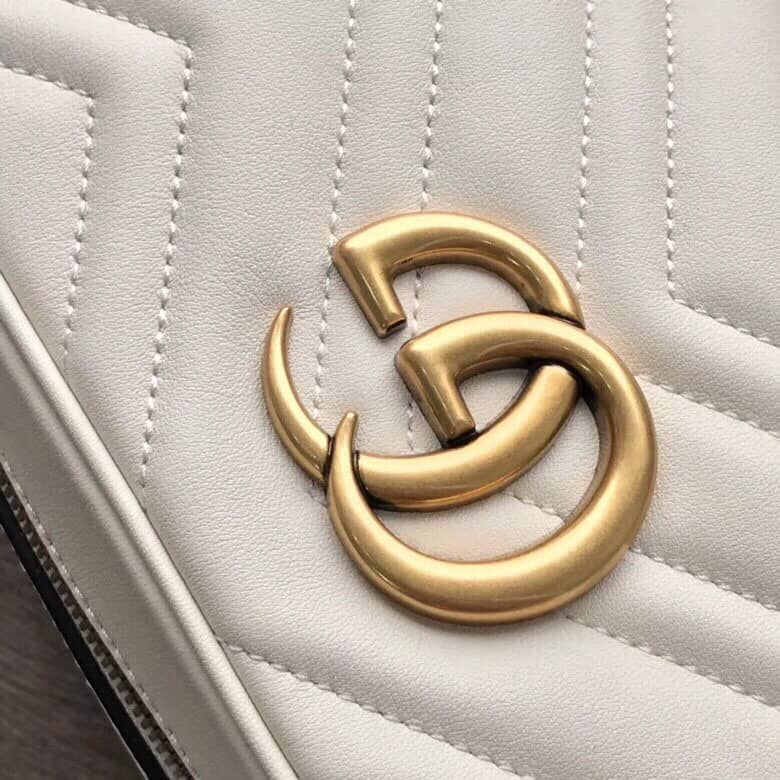 Gvc*1 Handbag Dupes GG Marmont Small Shoulder Handbag Camera Bag Replica White 447632