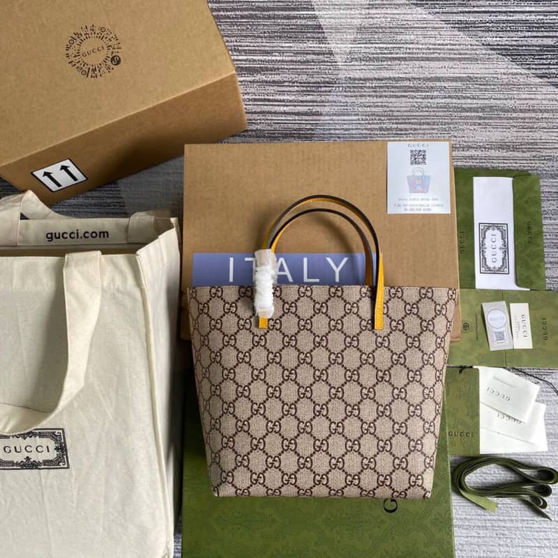 Gvc*1 Children GG Svp*me Canvas Replica Tote Brown 410812