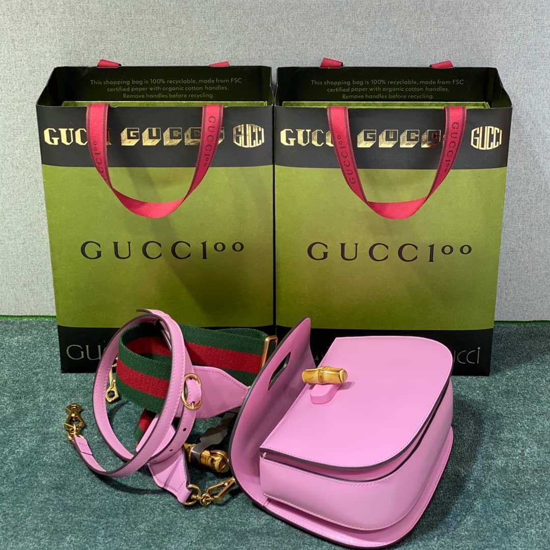 Gvc*1 Bamboo 1947 Small Top Handle Bag 675797 Pink 675797 Replica