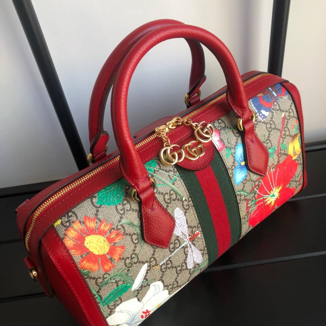 Gvc*1 Ophidia GG Flora Medium 2way Replica Boston Bag 524532