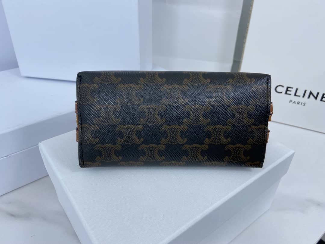 Ce1i*e Bag Dupe Triomphe Canvas Lambskin Chain Replica Clutch