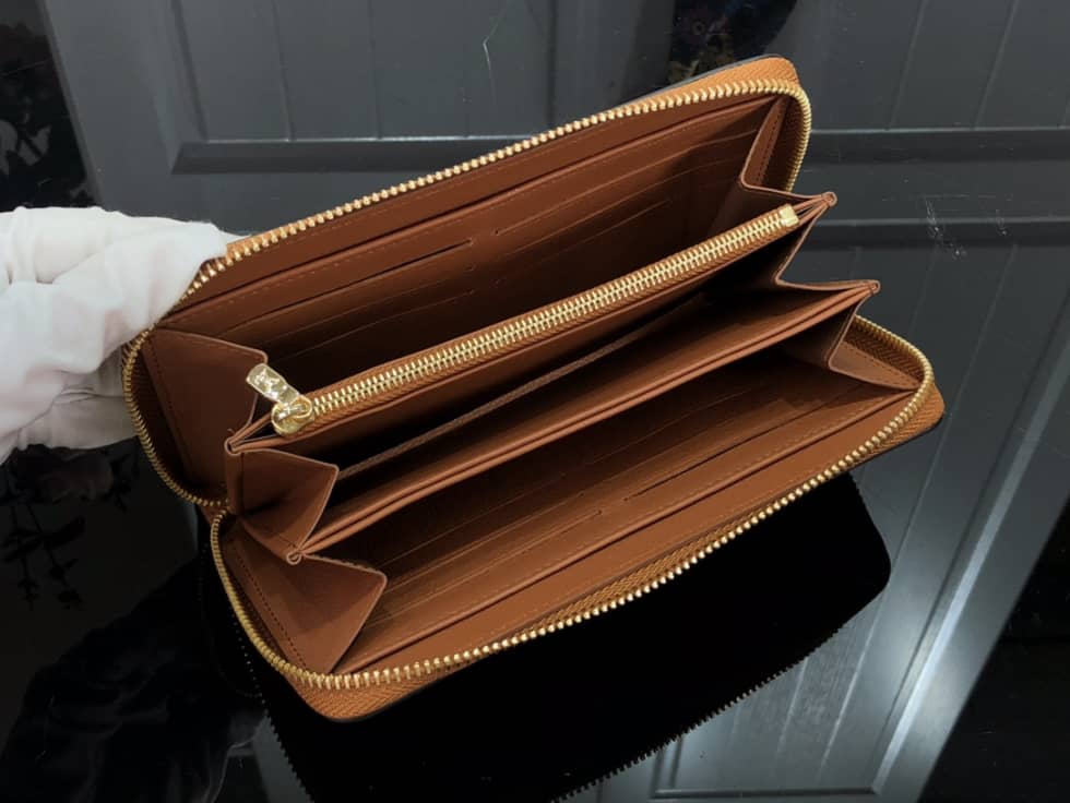 L0vis Vvtt0n Wallet Dupe Zippy Monogram Empreinte Leather Brown M81141