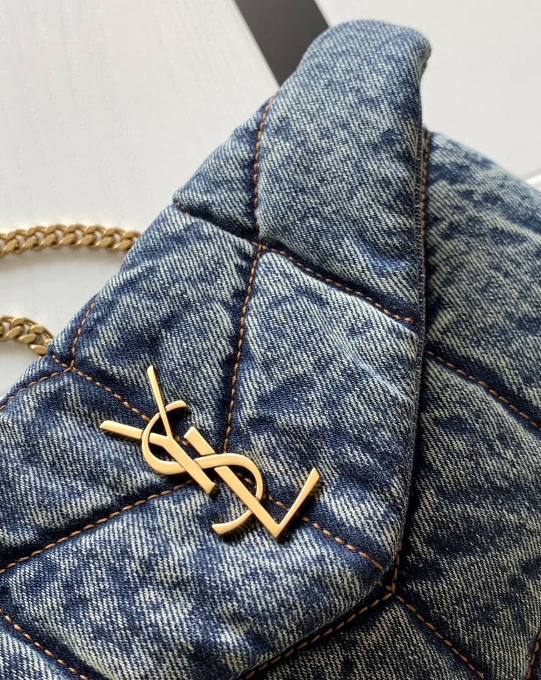 Sa1nt Lau*nt Loulou Denim Shoulder Bag