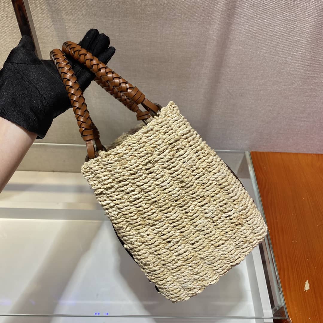 Pra*a Corn Husk Leather Replica Tote