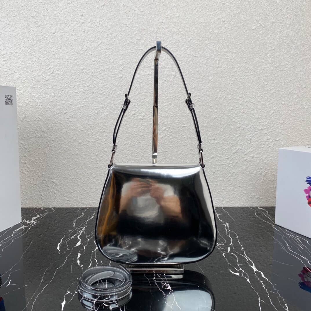 Pra*a Cleo Bag Dupe Brushed Leather Flap Shoulder Bag