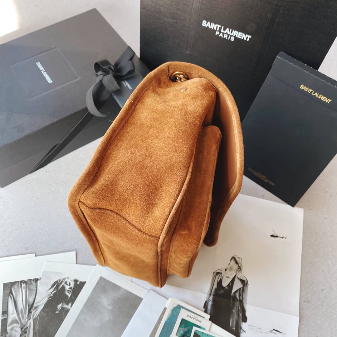 Y51 Dupes Bags Niki Medium In Suede Leather Caramel Bag