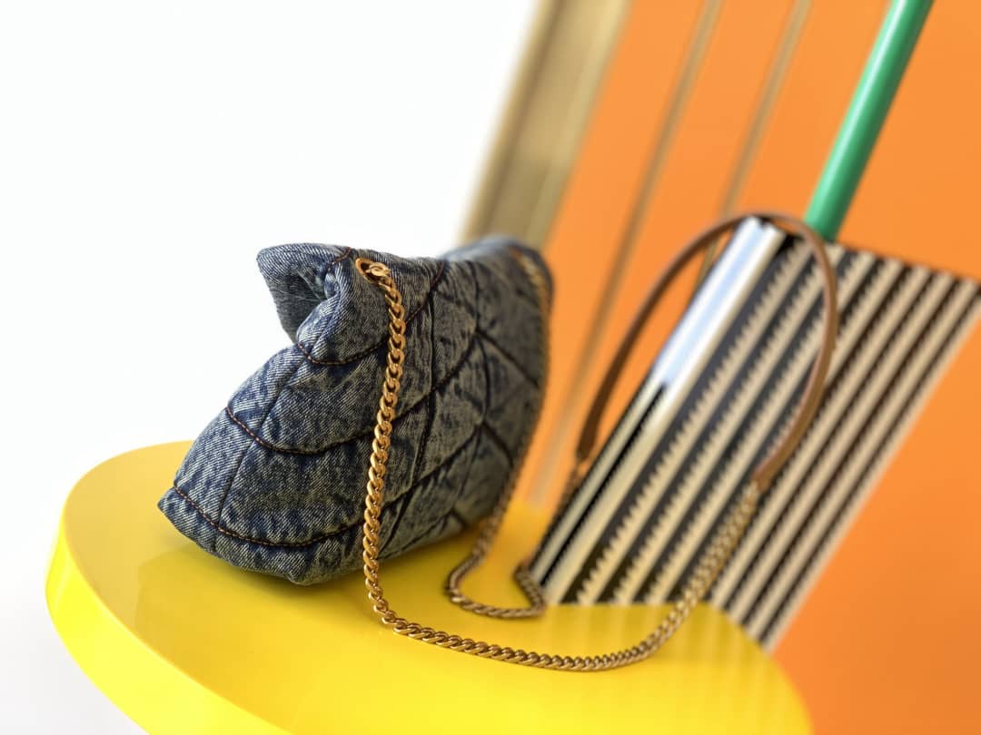 Sa1nt Lau*nt Loulou Denim Shoulder Bag