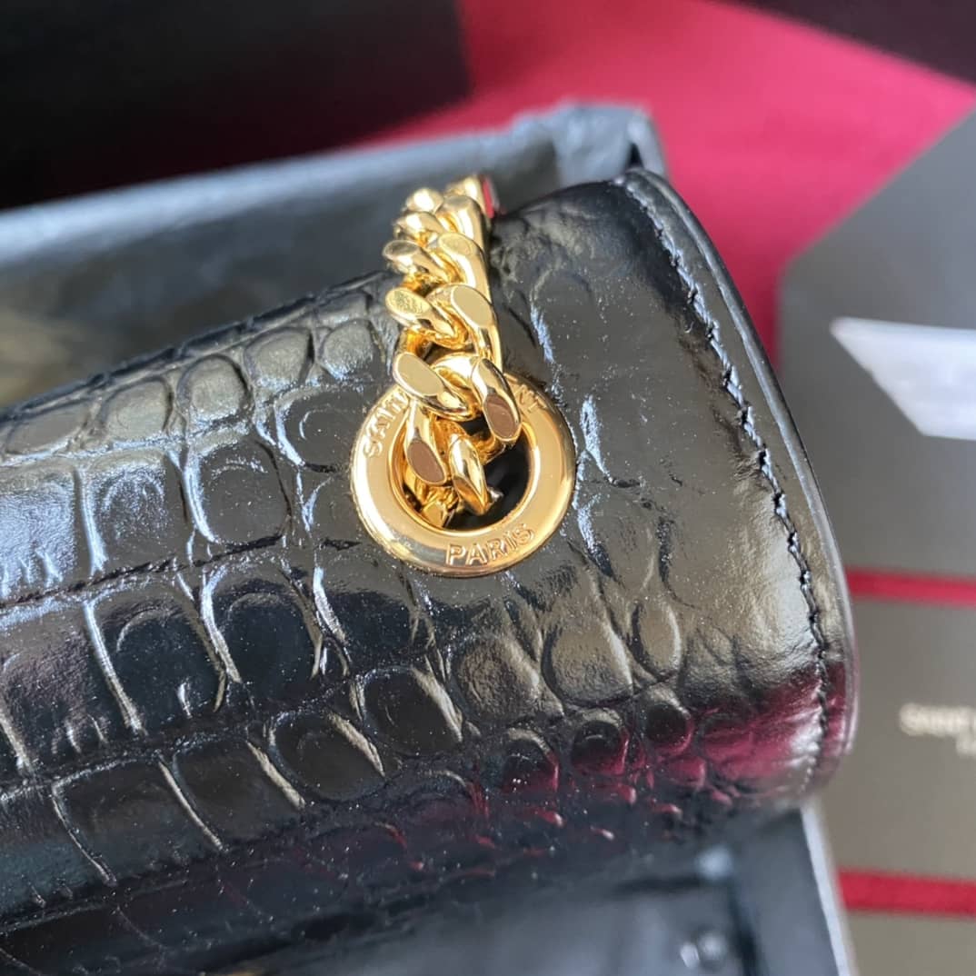Y51 Monogram Kate Tassel Embossed Crocodile Shiny Leather Cohotbag