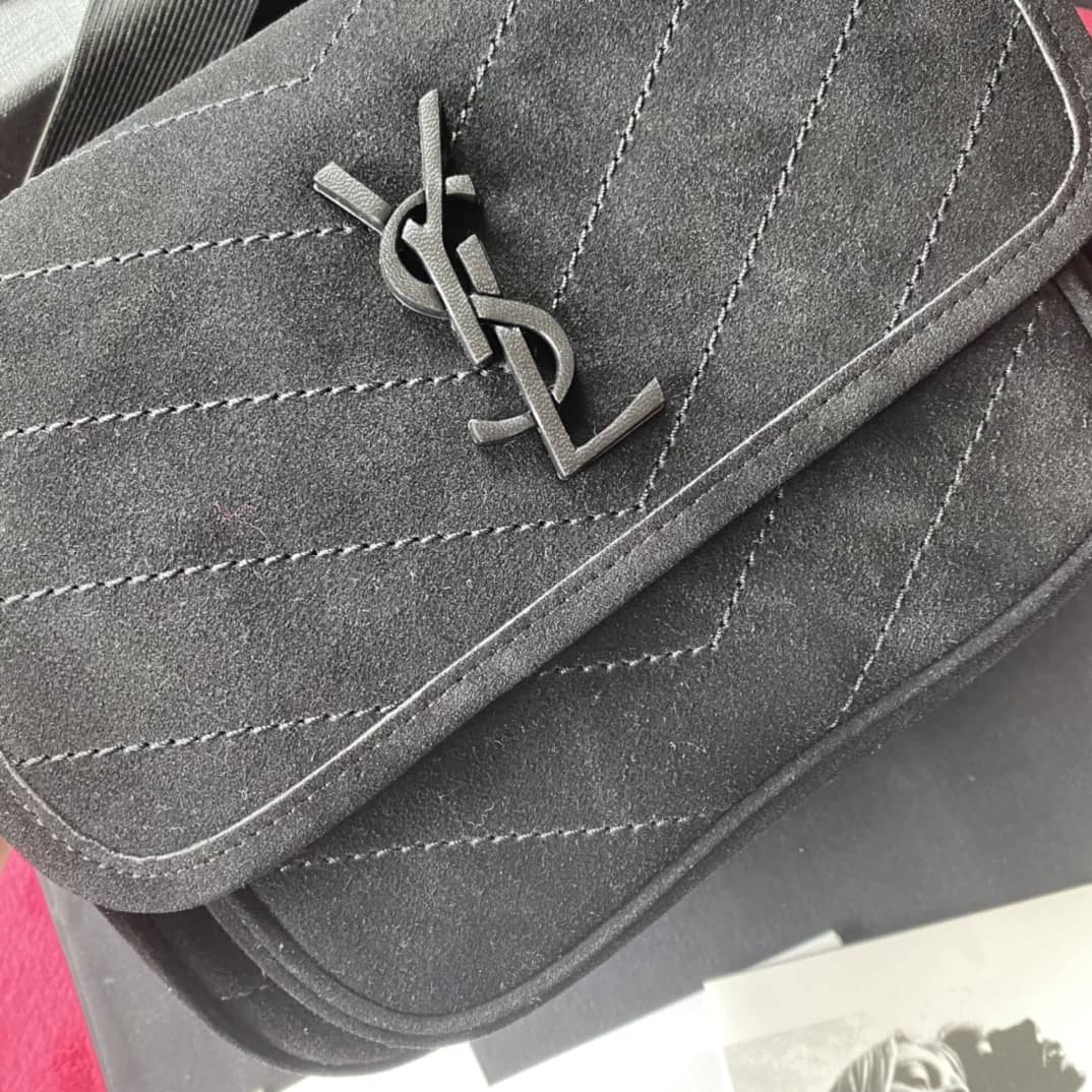 Y51 Dupes Bags Niki Small In Frosted Leather Black Bag