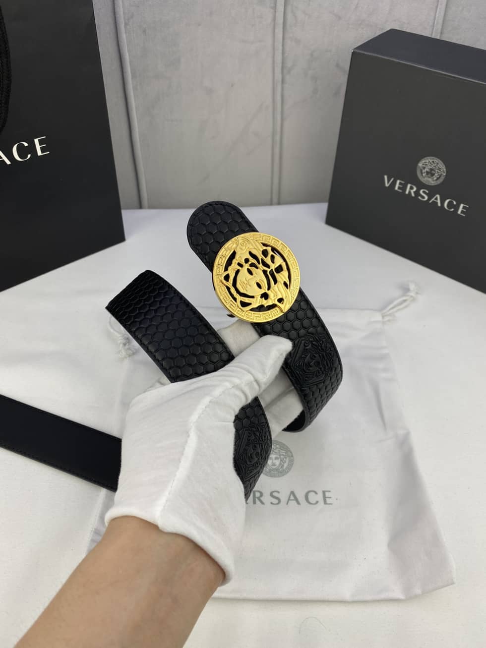 Knockoff Versace Logo Belt 40mm