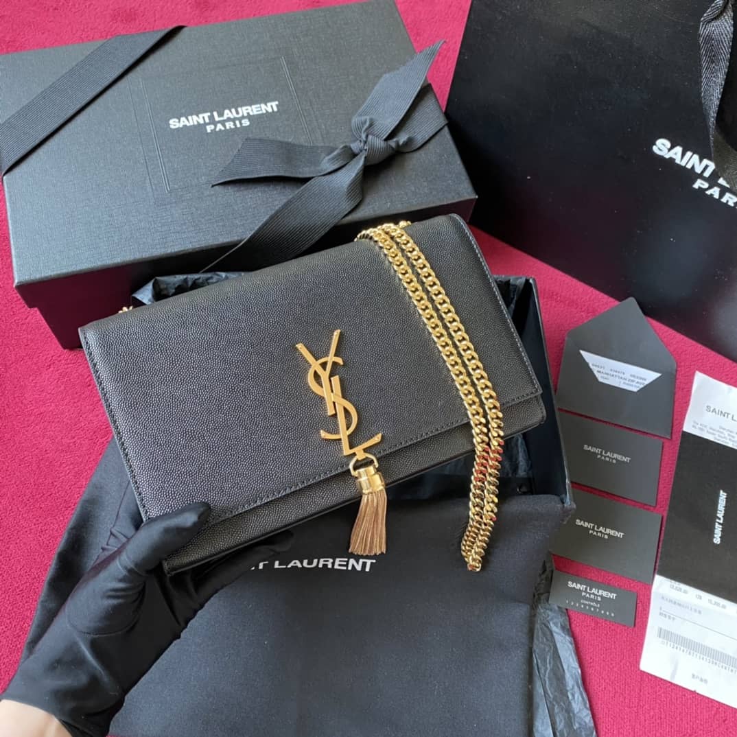 Y51 Dupes Bags Sa1nt Lau*nt Kate Embossed Leather Medium Bag