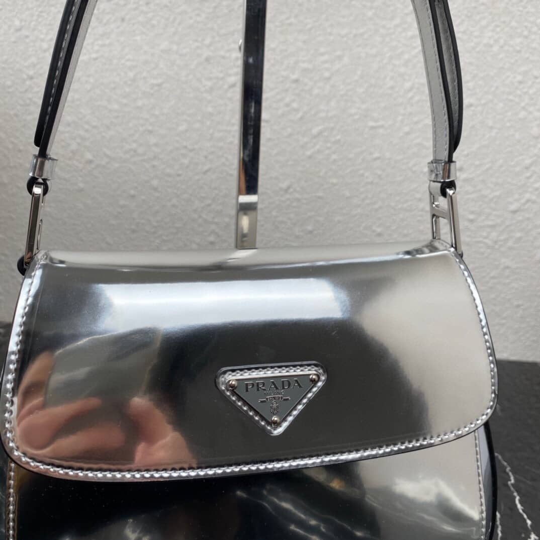 Pra*a Cleo Bag Dupe Brushed Leather Flap Shoulder Bag