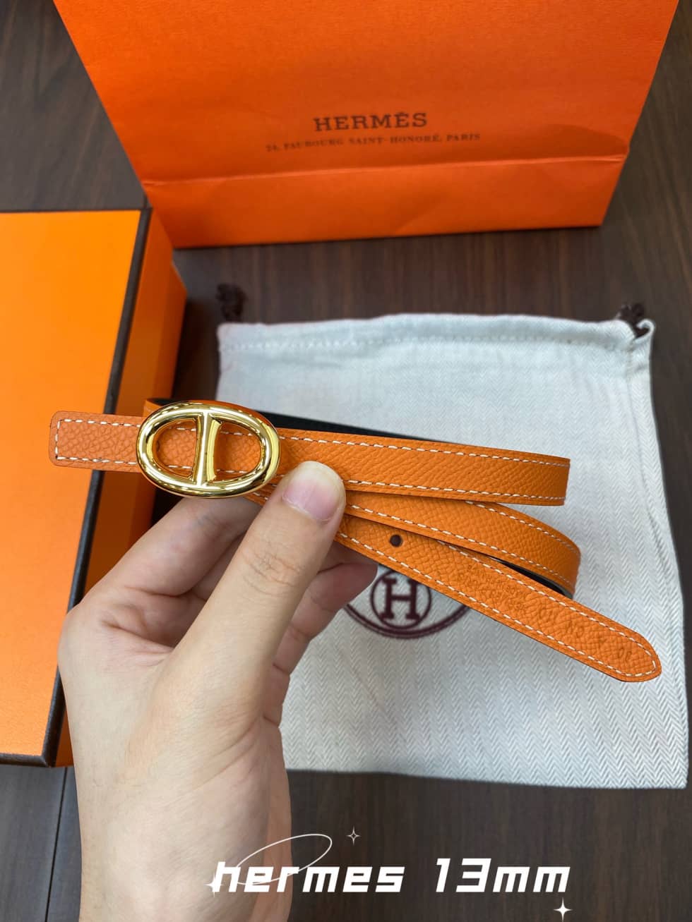 7 Star H**me5 Leather Belt 13mm For Lady