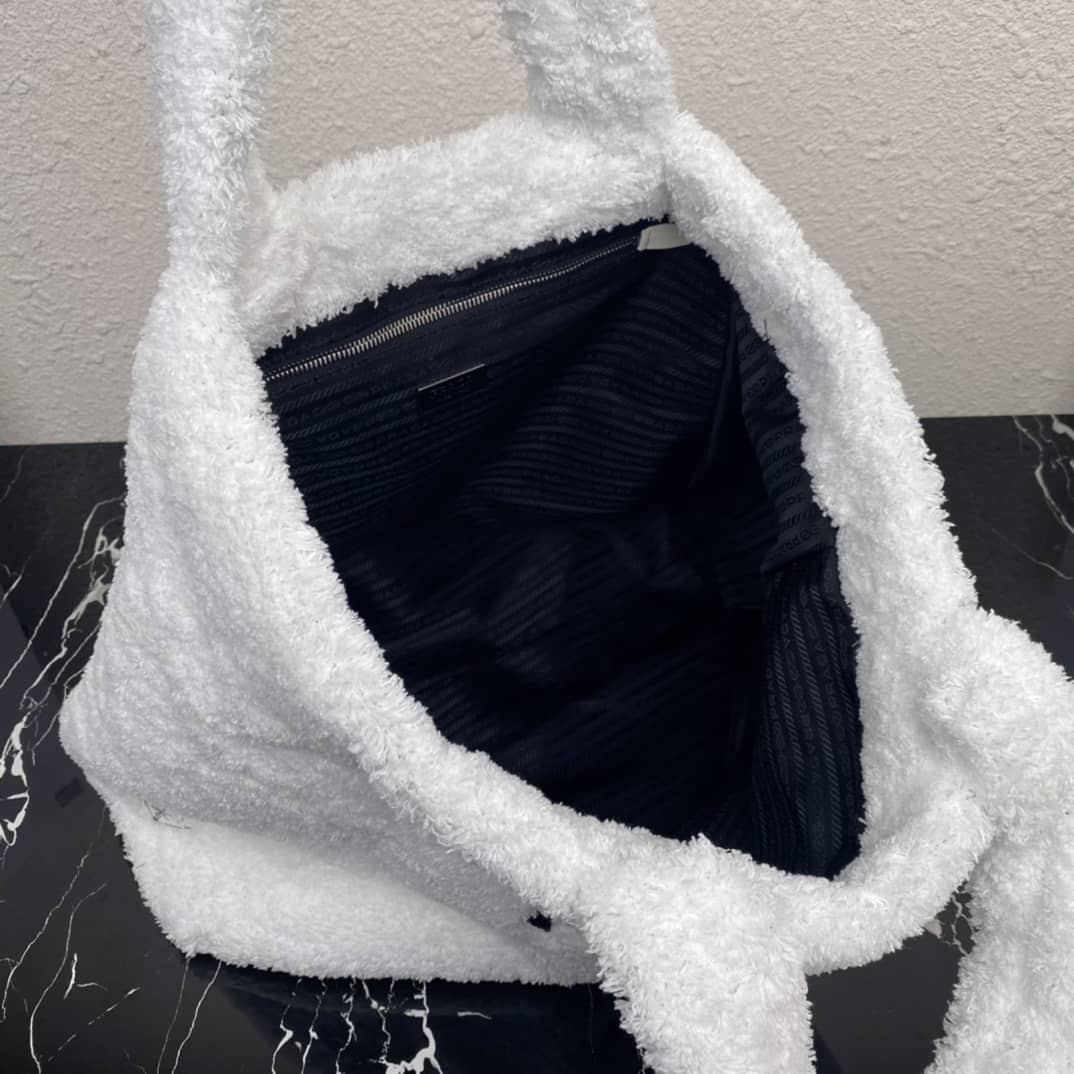 Pra*a Shearling Tote Shoulder Bag