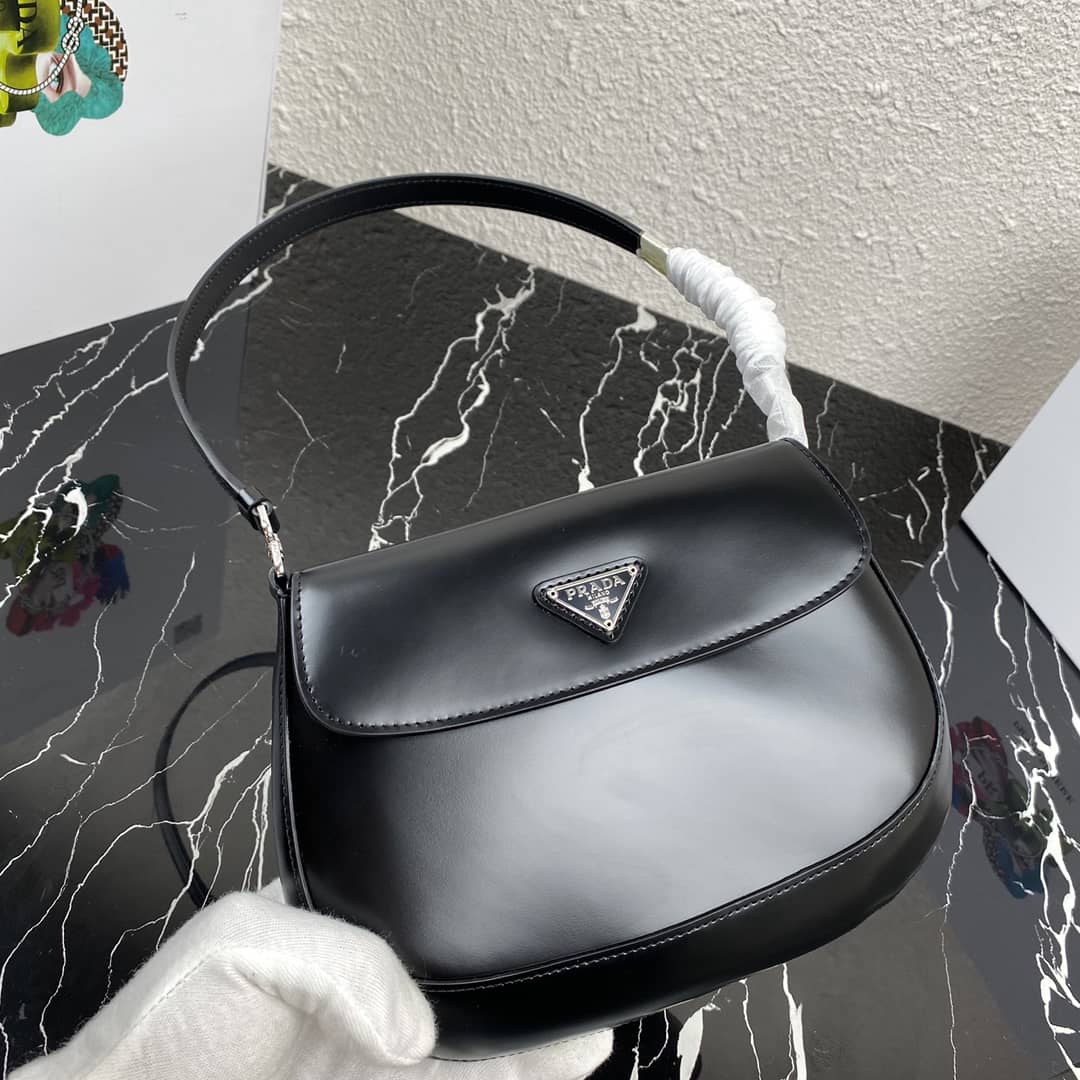 Pra*a Cleo Bag Dupe Brushed Leather Flap Replica Shoulder Bag