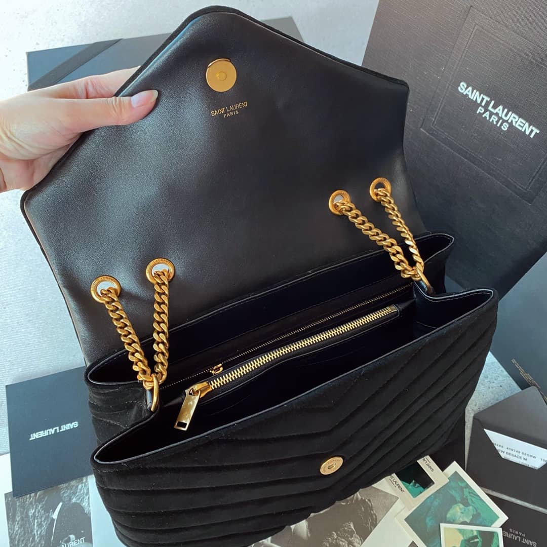 Y51 Dupes Bags Loulou Monogram Quilted Velvet Shoulder Bag