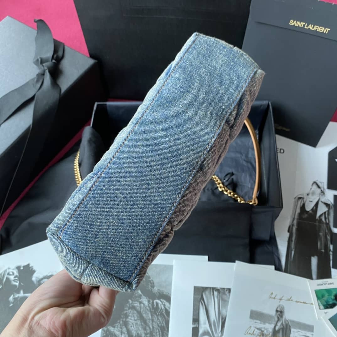 Sa1nt Lau*nt Loulou Denim Shoulder Bag