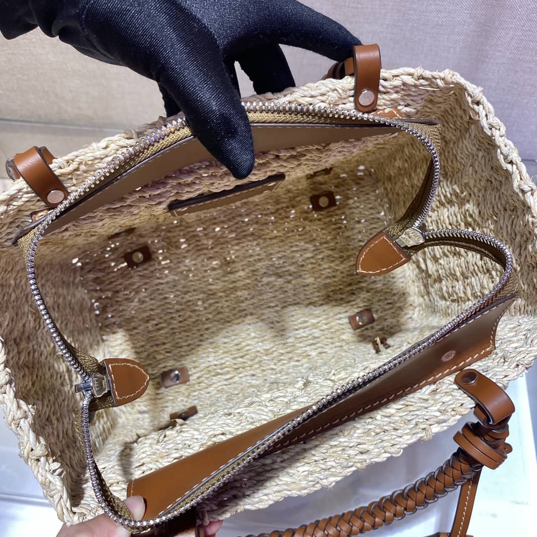 Pra*a Corn Husk Leather Replica Tote
