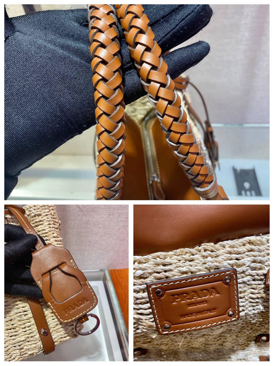 Pra*a Corn Husk Leather Replica Tote