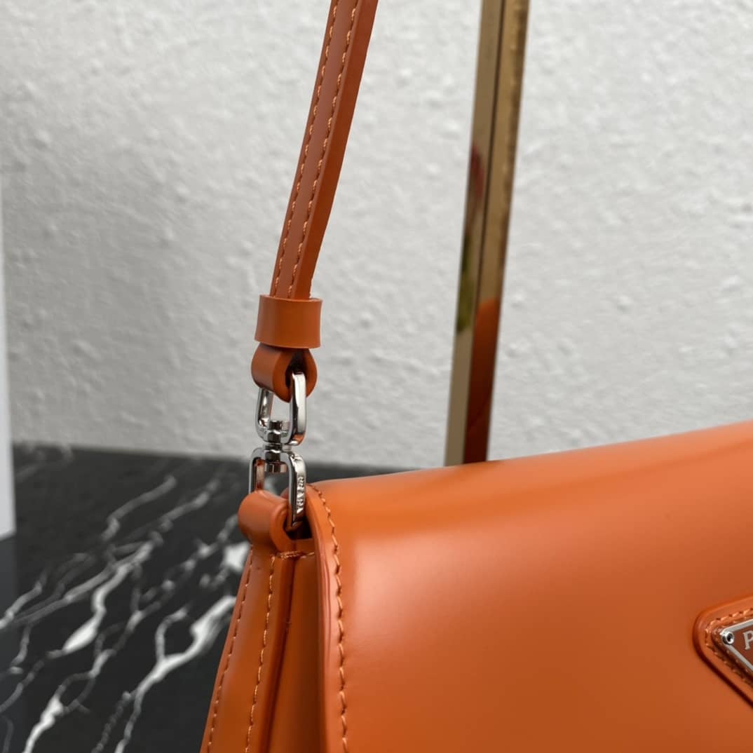 Pra*a Cleo Bag Dupe Brushed Leather Flap Replica Shoulder Bag