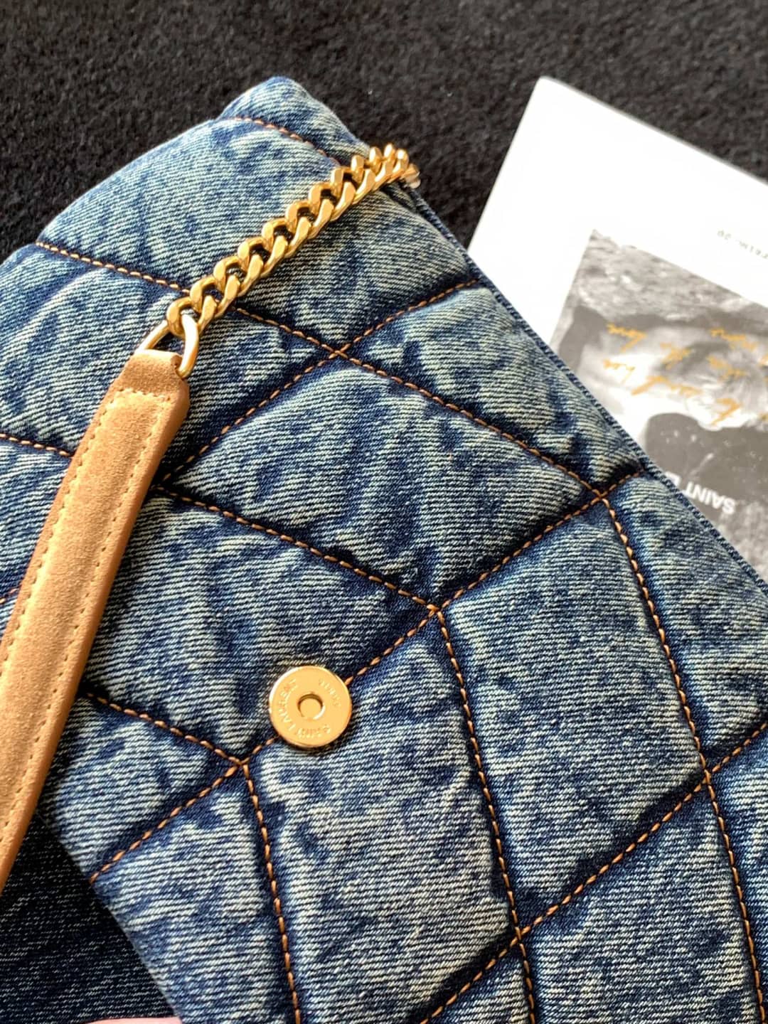 Sa1nt Lau*nt Loulou Denim Shoulder Bag