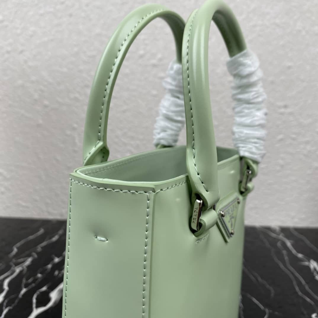 Pra*a Raffia Tote Dupe Small Brushed Leather Replica Tote