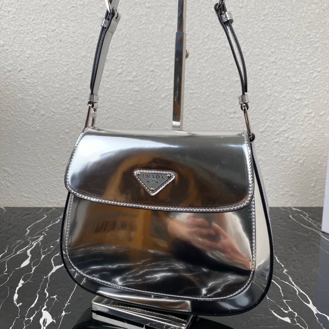 Pra*a Cleo Bag Dupe Brushed Leather Flap Shoulder Bag