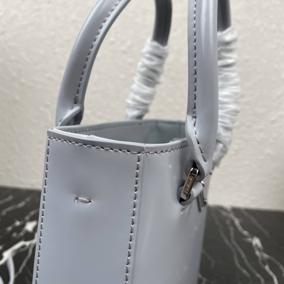 Pra*a Raffia Tote Dupe Small Brushed Leather Replica Tote