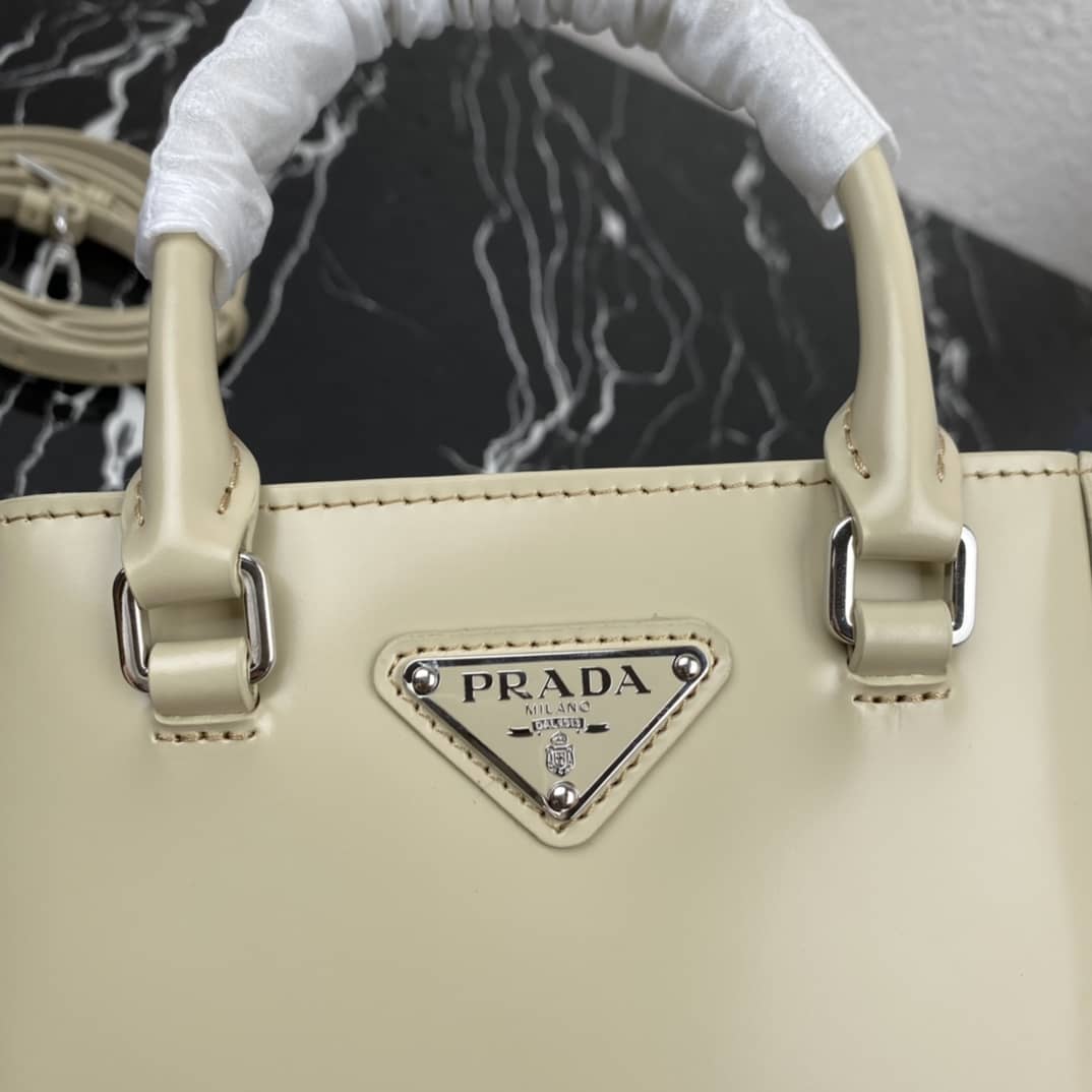 Pra*a Raffia Tote Dupe Small Brushed Leather Replica Tote