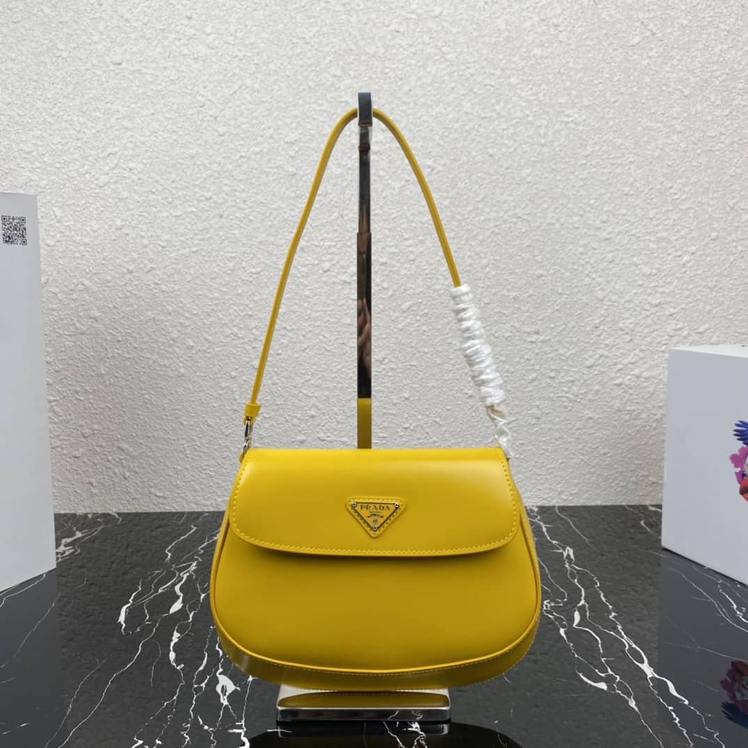 Pra*a Cleo Bag Dupe Brushed Leather Flap Replica Shoulder Bag