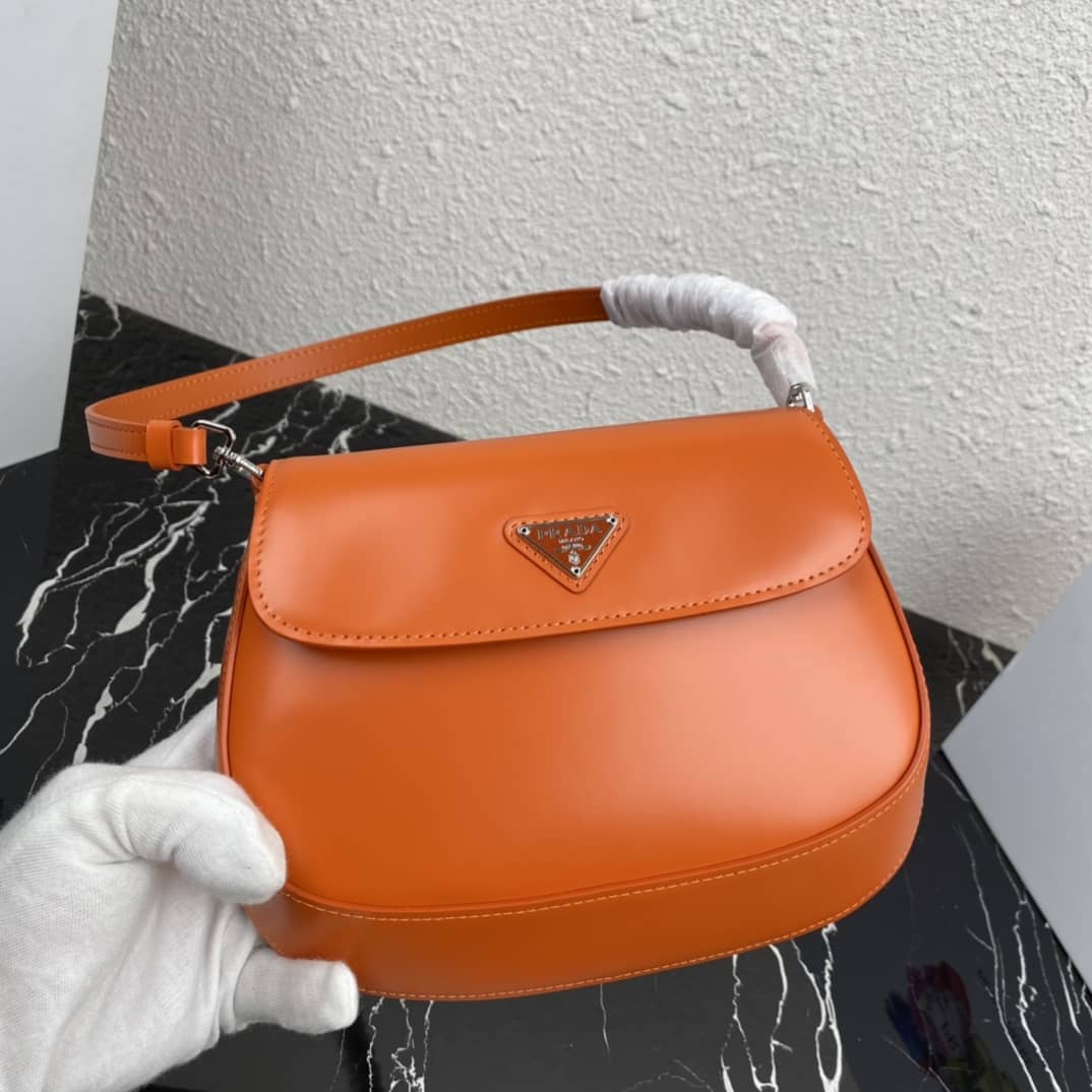 Pra*a Cleo Bag Dupe Brushed Leather Flap Replica Shoulder Bag