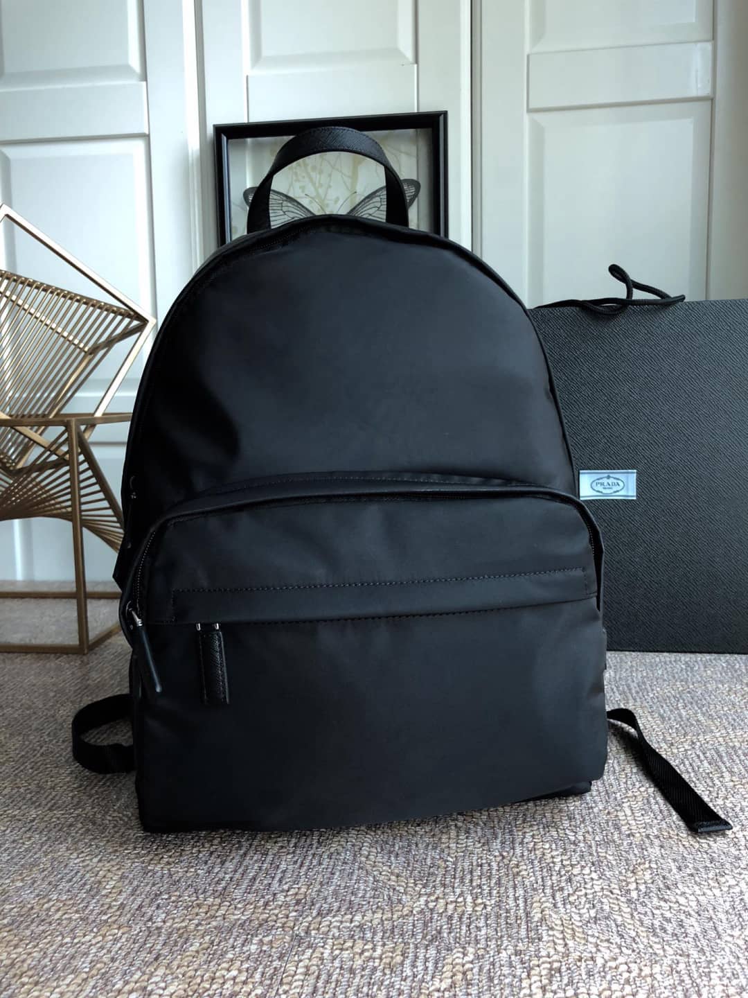 Pra*a Backpack Dupe Nylon Leather Replica
