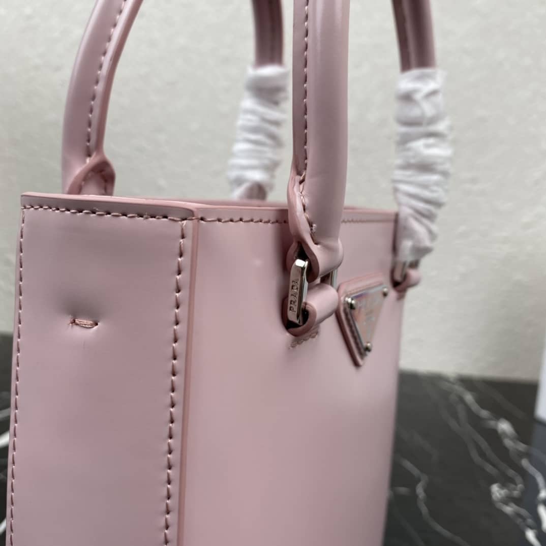 Pra*a Raffia Tote Dupe Small Brushed Leather Replica Tote