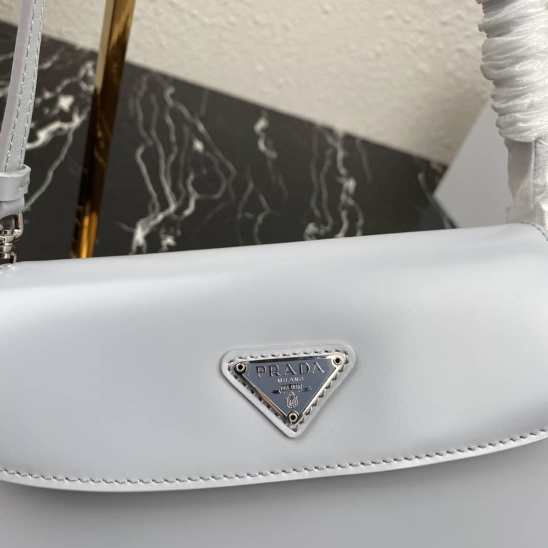 Pra*a Cleo Bag Dupe Brushed Leather Flap Replica Shoulder Bag