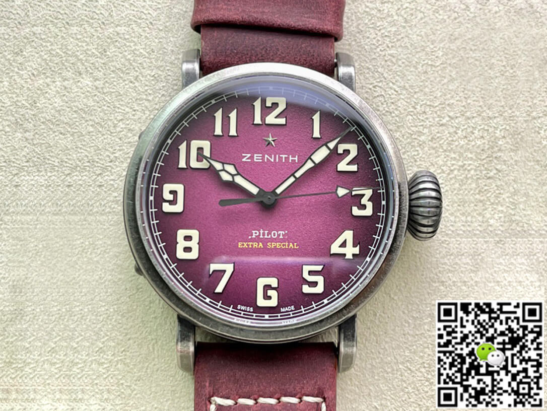 Replica Zenith Pilot 11.2430.679.21.C801 XF Factory 1:1 Best Edition Swiss ETA9015 Pink dial