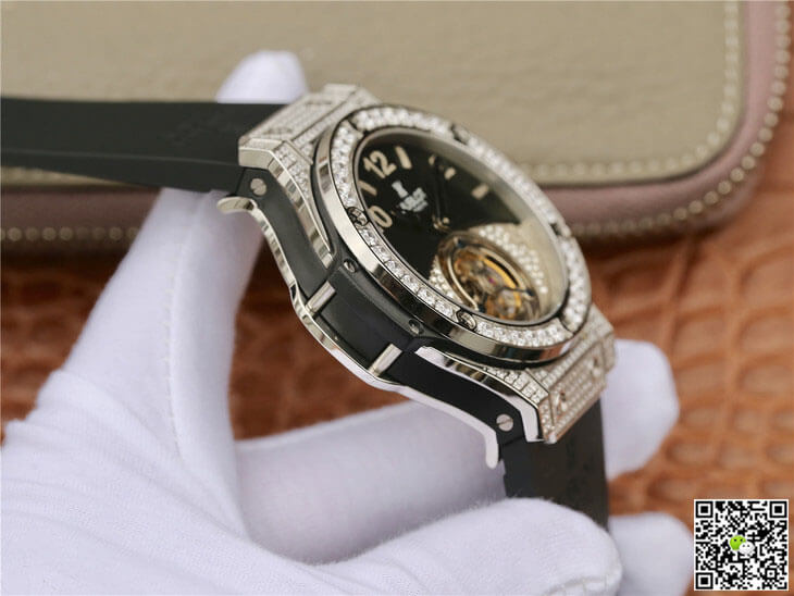 Replica Hublot Big Bang Tourbillon 1:1 Best Edition D1am0nd Black Dial