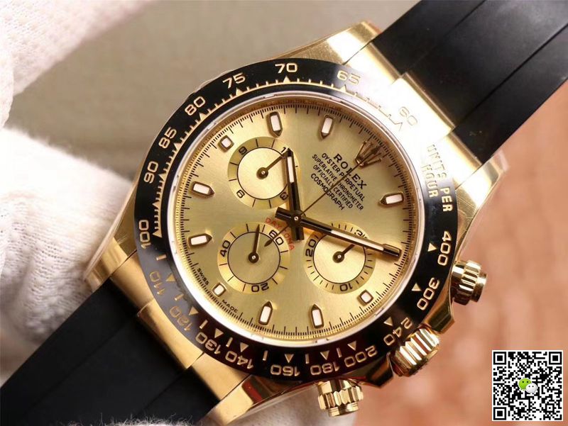 R01ex Daytona Replica M116518LN-0042 1:1 Best Edition Noob Factory Champagne Dial Swiss ETA4130