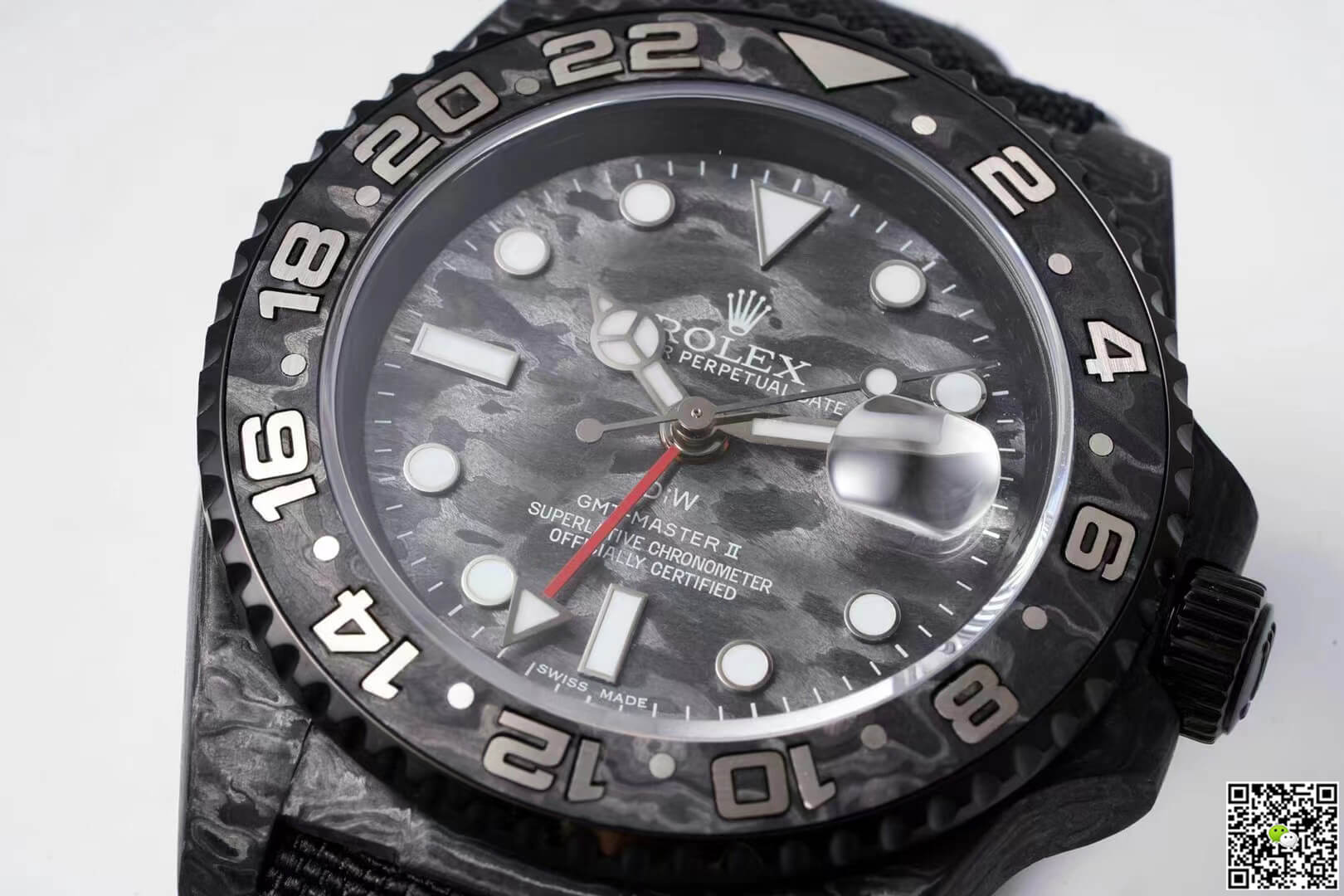 Replica R01ex GMT-MASTER II Diw 1:1 Best Edition Carbon Fiber Black Fabric Strap