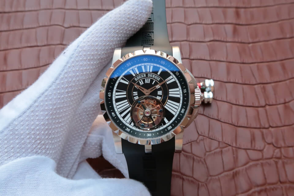 Replica Roger Dubuis Hommage Tourbillon 1:1 Best Edition JB Factory Rose Gold
