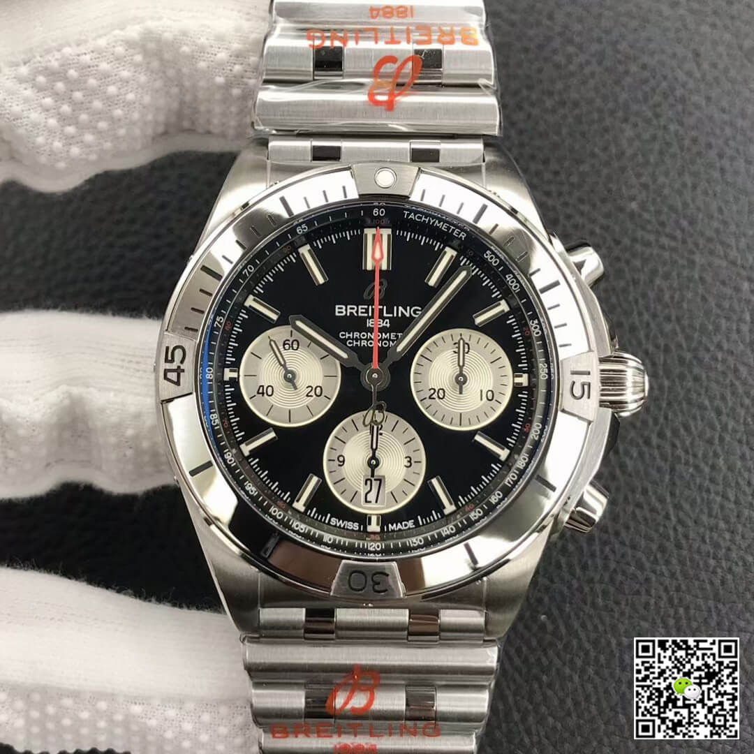 Replica Breitling Chronomat AB0134101B1A1 1:1 Best Edition GF Factory Stainless Steel Black Dial