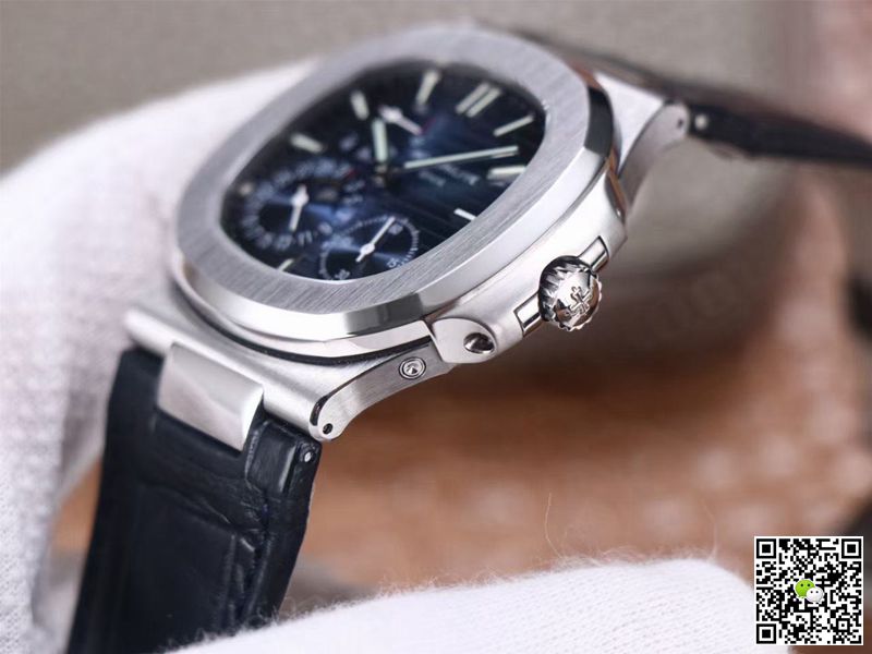 Replica Pat*k Phi1i*pe Nautilus 5712/1A-001 1:1 Best Edition PF Factory Blue Dial Leather Strap Swiss Movement