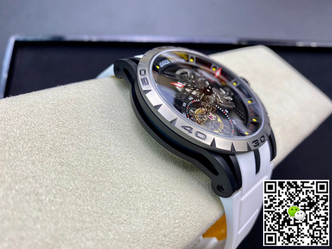 Replica Roger Dubuis Excalibur RDDBEX0549 1:1 Best Edition BBR Factory Tourbillon White Strap