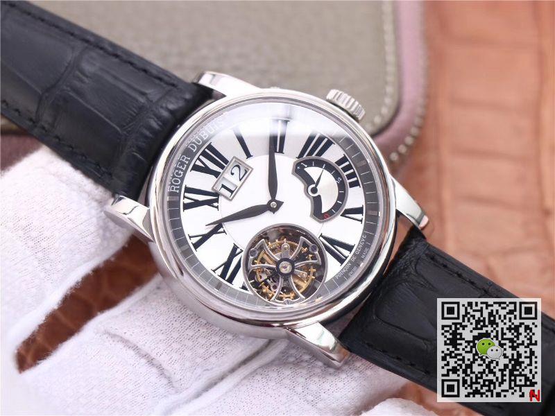 Replica Roger Dubuis Hommage RDDBHO0568 Tourbillon 1:1 Best Edition JB Factory White Dial Swiss RD540