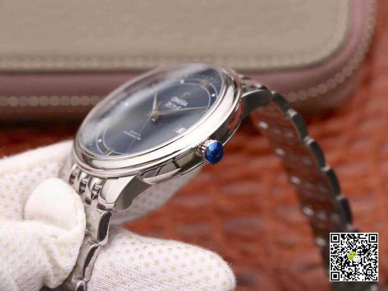 Replica 0me*ga De Ville Prestige 424.10.40.20.03.002 MKS Factory Men Watches 1:1 Best Edition Swiss ETA9015 Blue Dial