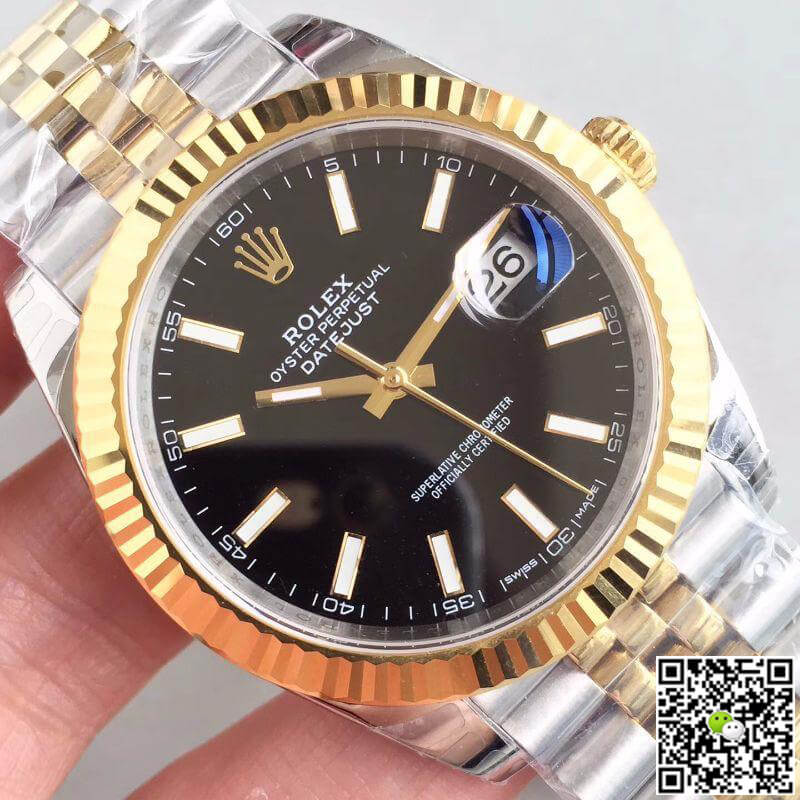 R01ex Dupe Datejust II 41mm 126333 Men Watches 1:1 Best Edition Swiss ETA3255 Black Dial