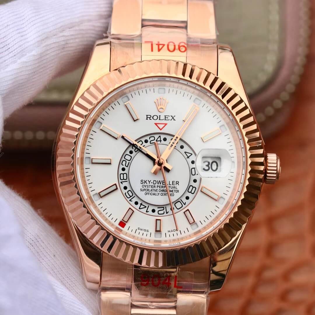 Replica R01ex Sky Dweller M326935-0005 1:1 Best Edition Noob Factory White Dial