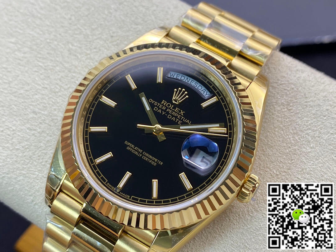 Replica R01ex Day Date 40MM 1:1 Best Edition EW Factory Black Dial