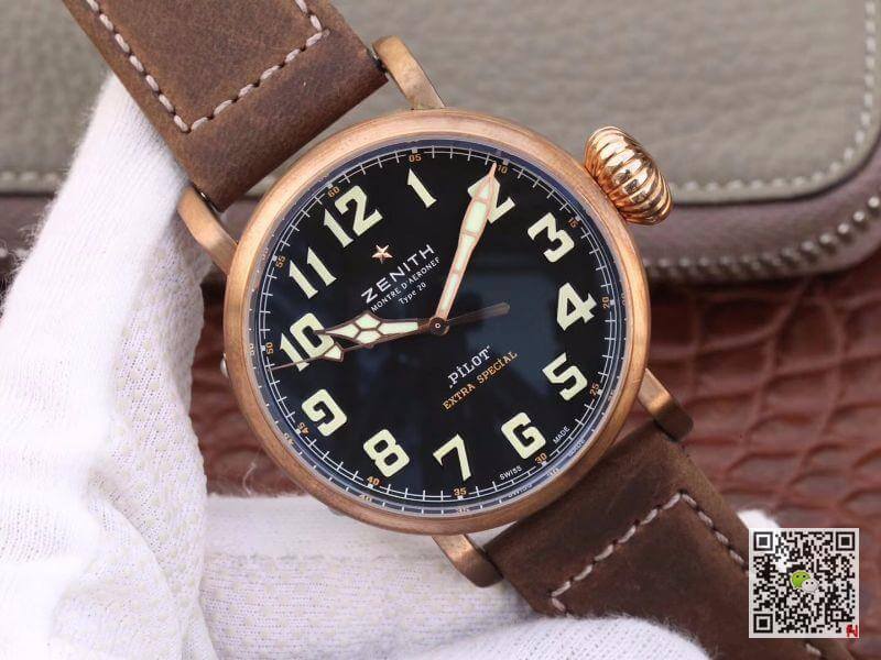 Replica Zenith Pilot Type 20 Extra XF Factory Mechanical Watches 1:1 Best Edition Swiss ETA2824-2 Black Dial