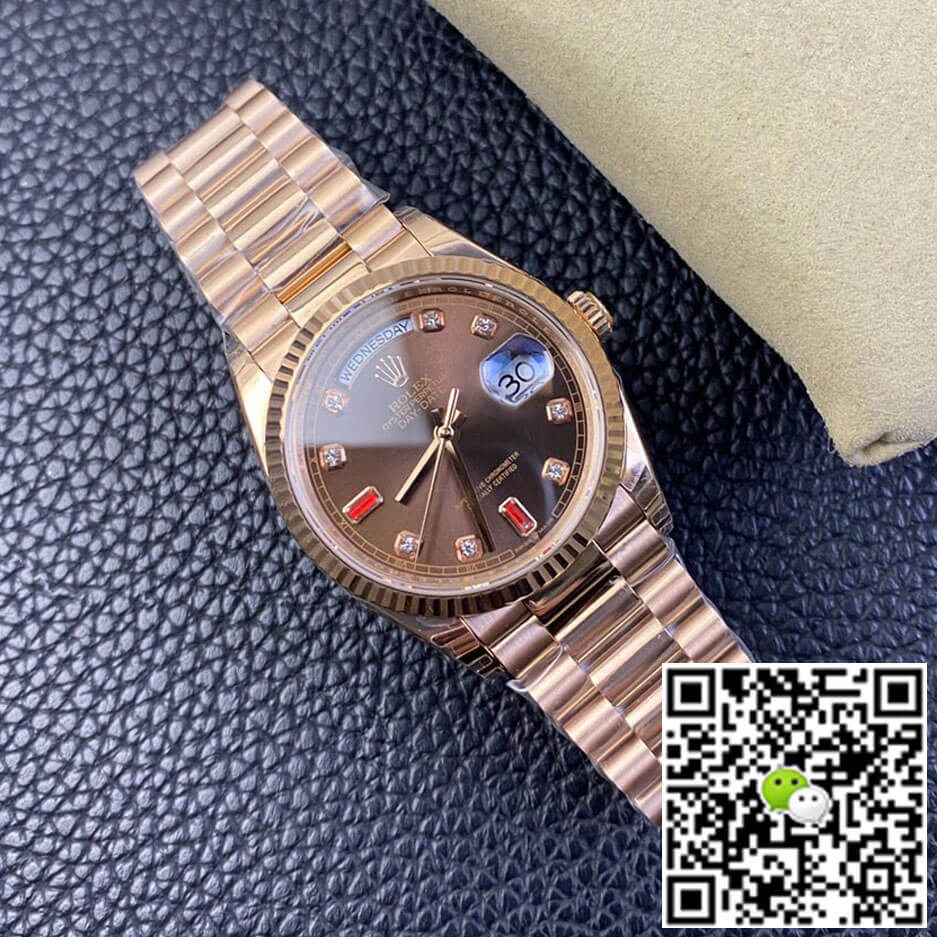 Replica R01ex Day Date 118235 1:1 Best Edition EW Factory Brown Dial