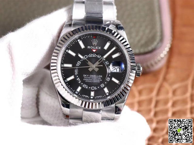 Replica R01ex Sky Dweller M326934-0005 1:1 Best Edition Noob Factory Black Dial Swiss ETA9001